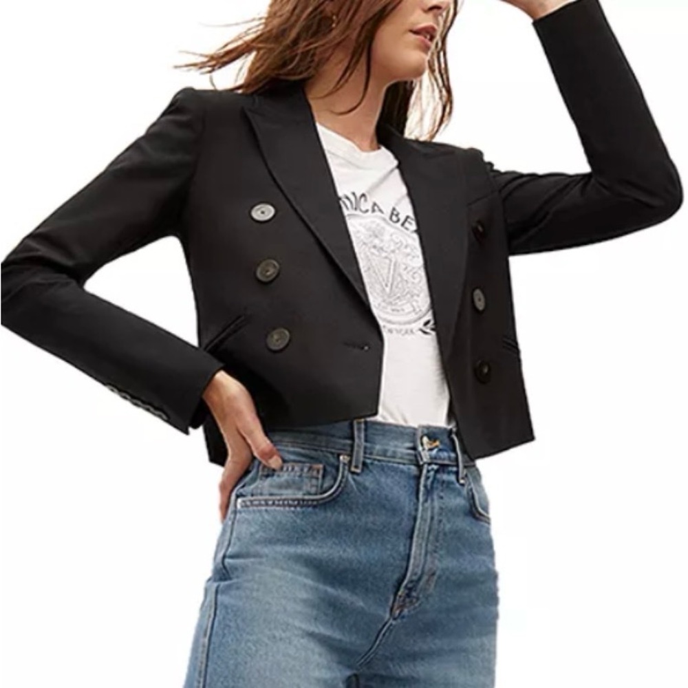 Veronica Beard Nevis Black Cropped Blazer 8